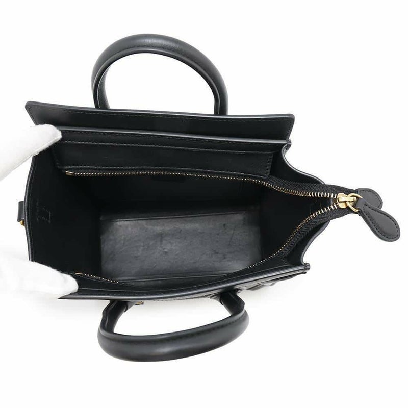 セリーヌ ハンドバッグ ラゲージ ナノショッパー レザー 189243 CELINE バッグ 2wayショルダーバッグ 黒