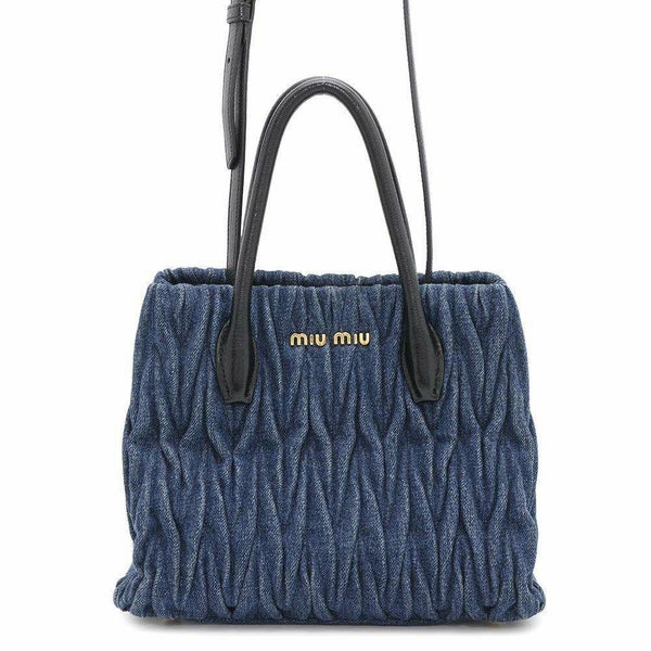 ミュウミュウ ハンドバッグ マテラッセ デニム レザー 5BG069 MIUMIU 2way