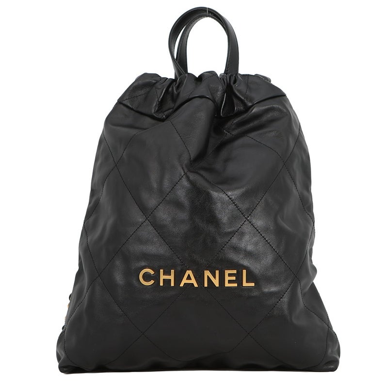 シャネル リュック シャネル22 スモール シャイニーカーフスキン AS3859 CHANEL バックパック 黒