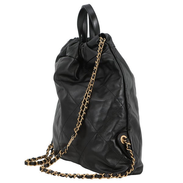 シャネル リュック シャネル22 スモール シャイニーカーフスキン AS3859 CHANEL バックパック 黒
