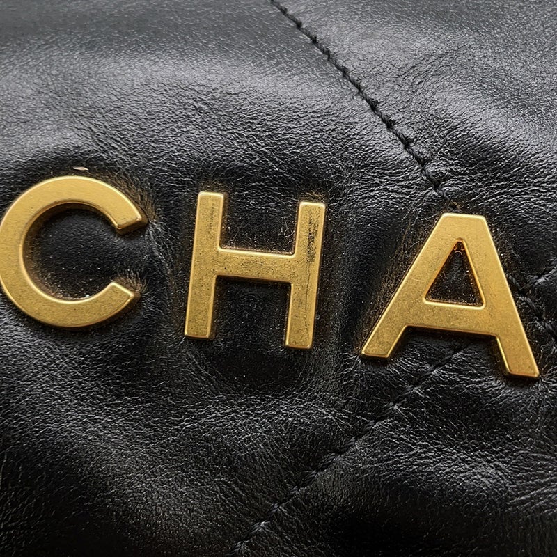 シャネル リュック シャネル22 スモール シャイニーカーフスキン AS3859 CHANEL バックパック 黒