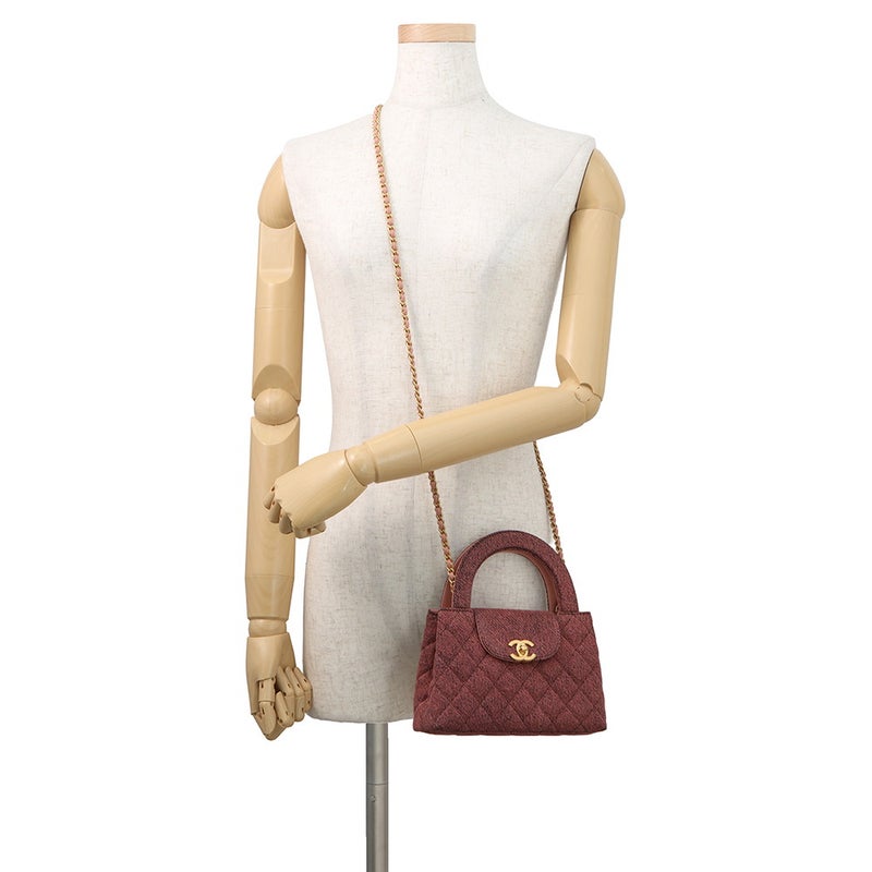 シャネル ハンドバッグ マトラッセ ココマーク ミニショッピングバッグ ウォッシュドデニム AS4416 CHANEL 2way 黒