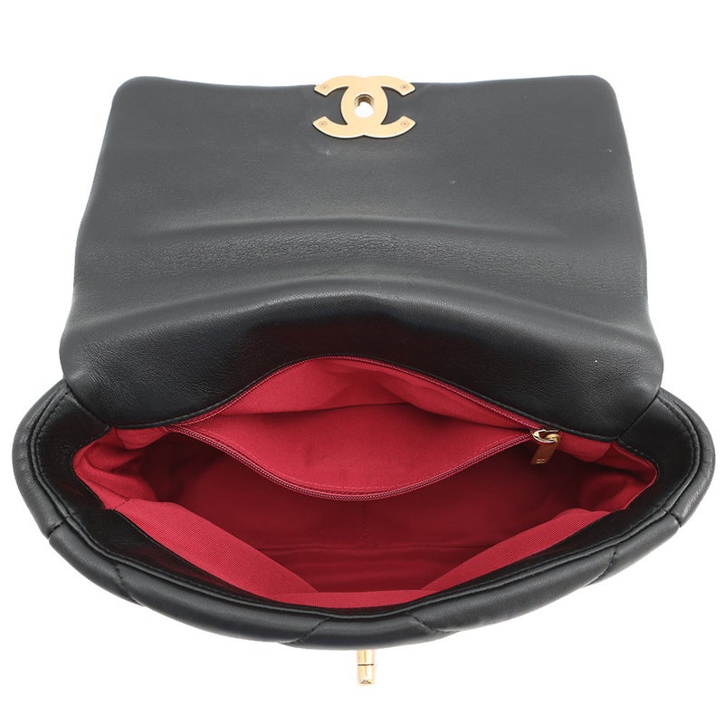 シャネル チェーンショルダーバッグ CHANEL19 ココマーク シャイニーラムスキン AS1160 CHANEL 黒