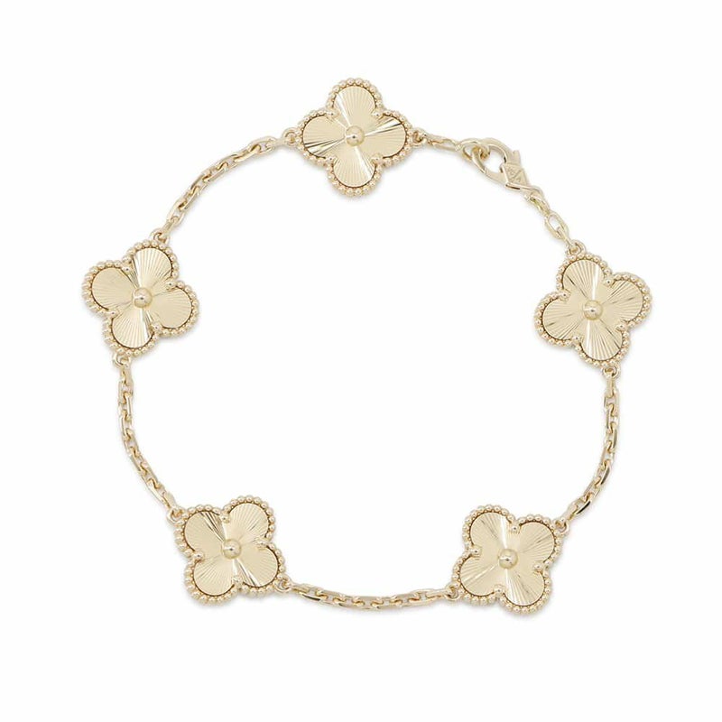 ヴァンクリーフ＆アーペル ブレスレット ヴィンテージ アルハンブラ ブレスレット 5モチーフ ギヨシェ K18YG VCARP3JK00