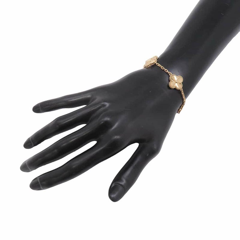 ヴァンクリーフ＆アーペル ブレスレット ヴィンテージ アルハンブラ ブレスレット 5モチーフ ギヨシェ K18YG VCARP3JK00