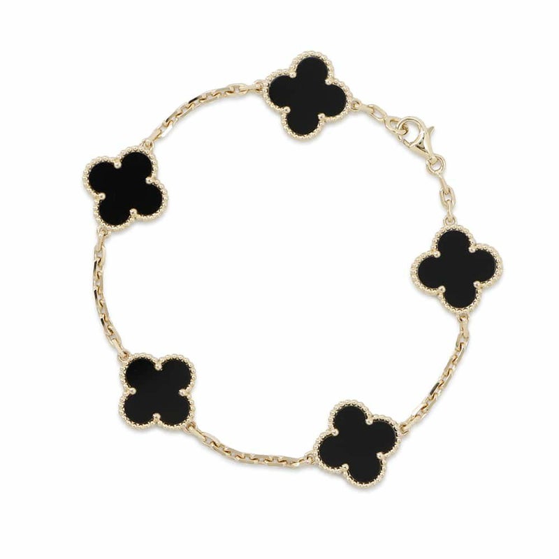 ヴァンクリーフ＆アーペル ブレスレット ヴィンテージ アルハンブラ ブレスレット 5モチーフ オニキス K18YG VCARA41300