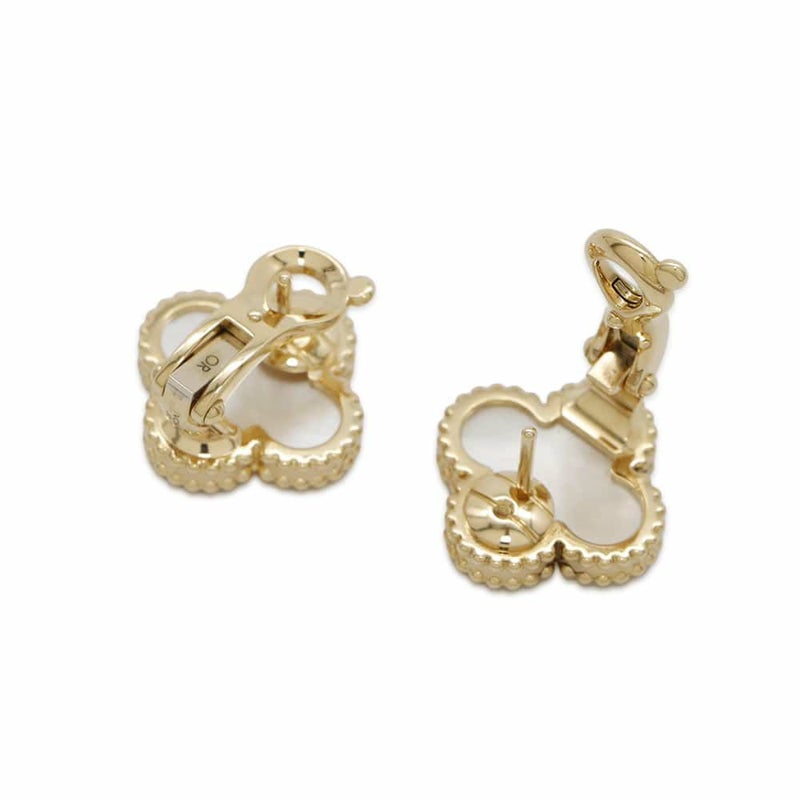 ヴァンクリーフ&アーペル ピアス ヴィンテージ アルハンブラ イヤリング マザーオブパール K18YGイエローゴールド VCARA44100