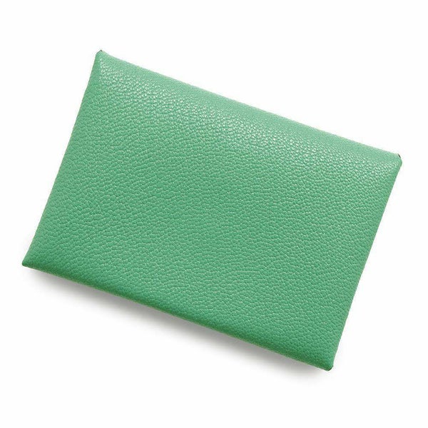 エルメス コインケース カルヴィ デュオ ヴェルソ ミント/モーヴペール/シルバー金具 シェブルミゾル U刻印 財布