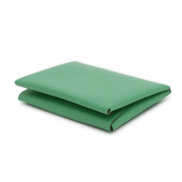 エルメス コインケース カルヴィ デュオ ヴェルソ ミント/モーヴペール/シルバー金具 シェブルミゾル U刻印 財布