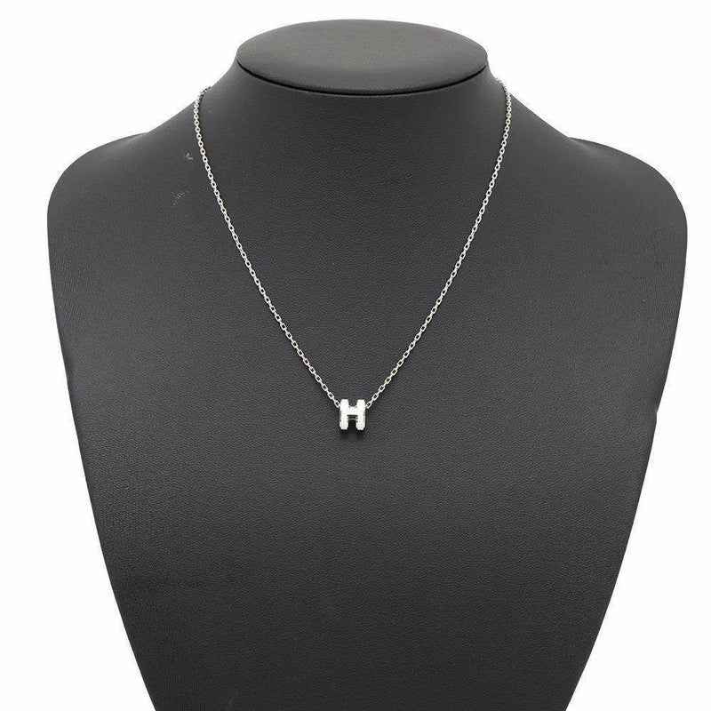 エルメス ネックレス ミニ・ポップアッシュ ホワイト/シルバー金具 HERMES アクセサリー