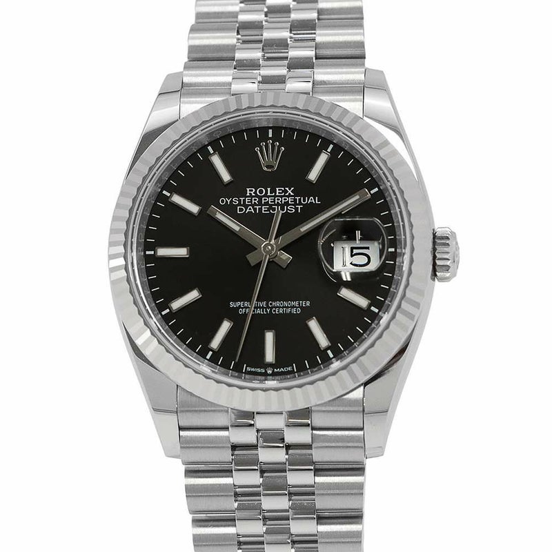 ロレックス デイトジャスト36 SS/K18WG ランダムシリアル ルーレット 126234 ROLEX 腕時計 黒文字盤