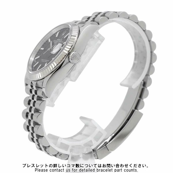 ロレックス デイトジャスト36 SS/K18WG ランダムシリアル ルーレット 126234 ROLEX 腕時計 黒文字盤