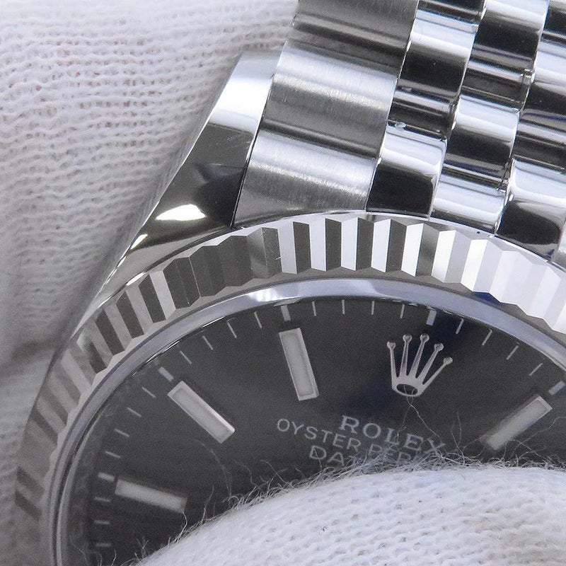 ロレックス デイトジャスト36 SS/K18WG ランダムシリアル ルーレット 126234 ROLEX 腕時計 黒文字盤