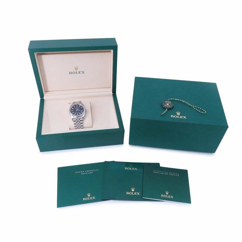 ロレックス デイトジャスト36 SS/K18WG ランダムシリアル ルーレット 126234 ROLEX 腕時計 黒文字盤