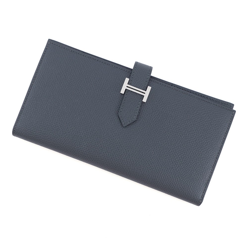 エルメス 長財布 ベアンスフレ マチ有り グリミスティ/シルバー金具