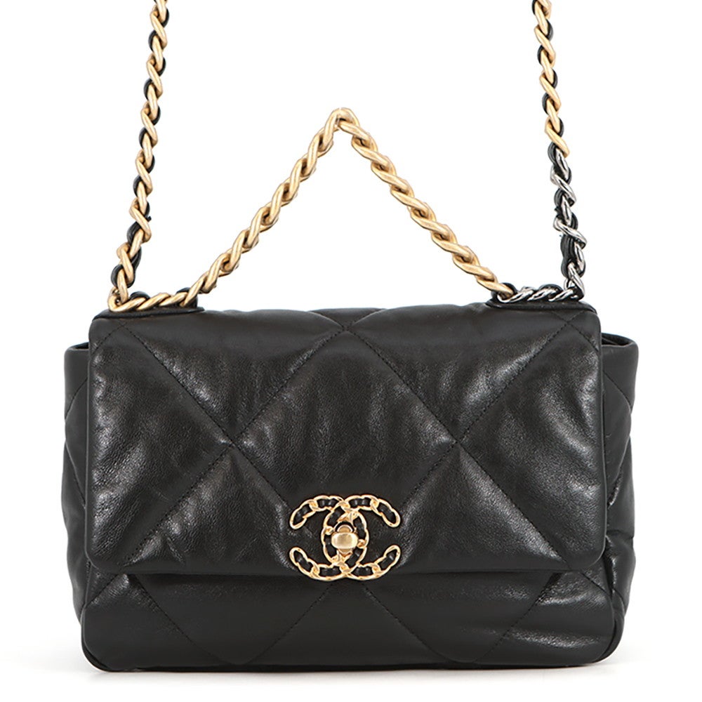 シャネル チェーンショルダーバッグ CHANEL19 ココマーク シャイニー