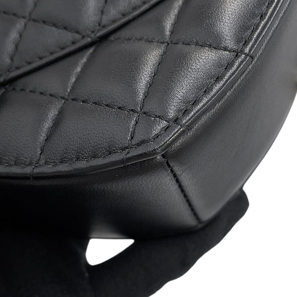 シャネル チェーンショルダーバッグ マトラッセ ココマーク ハートシェイプ ラムスキン AS3191 CHANEL 黒