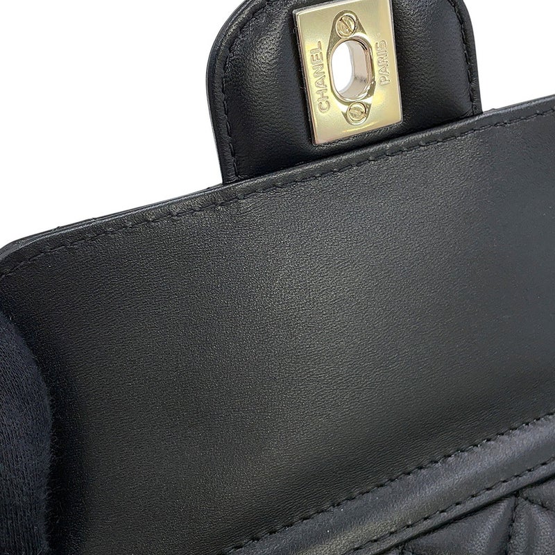 シャネル チェーンショルダーバッグ マトラッセ ココマーク ハートシェイプ ラムスキン AS3191 CHANEL 黒