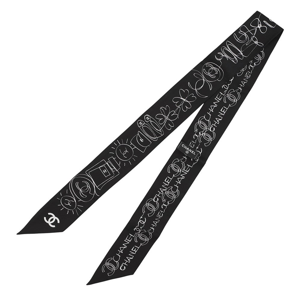 シャネル スカーフ ココマーク 総柄 シルク CHANEL 黒 | 中古・新品