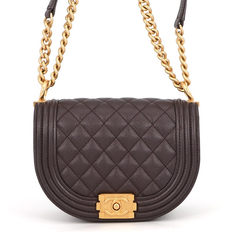 シャネル チェーンショルダーバッグ マトラッセ ココマーク ボーイシャネル スモール キャビアスキン AS3350 CHANEL 2way