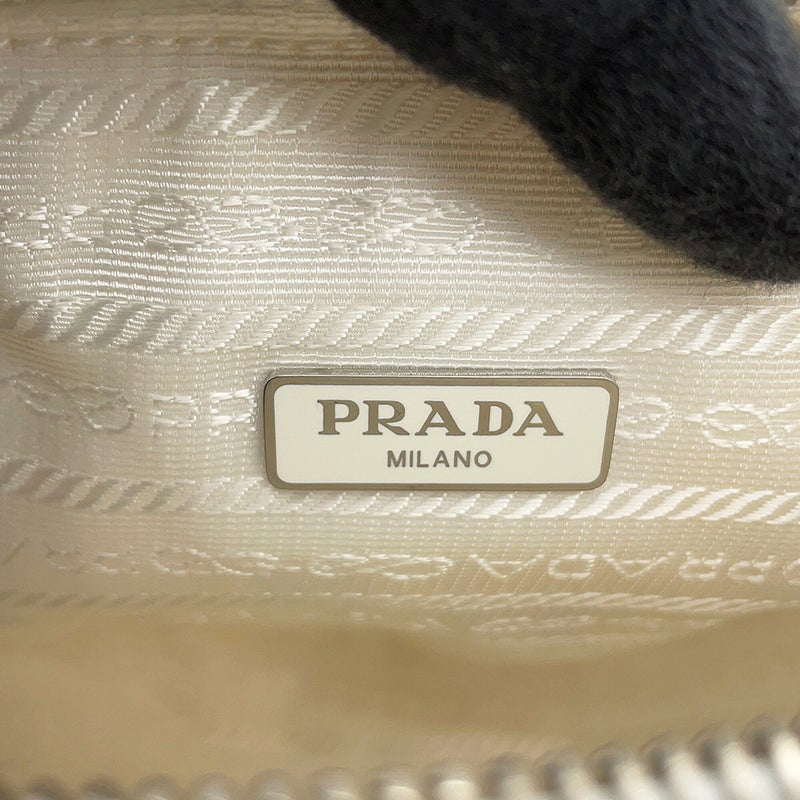 プラダ ショルダーバッグ トライアングル ラフィア 1BH190 PRADA 白