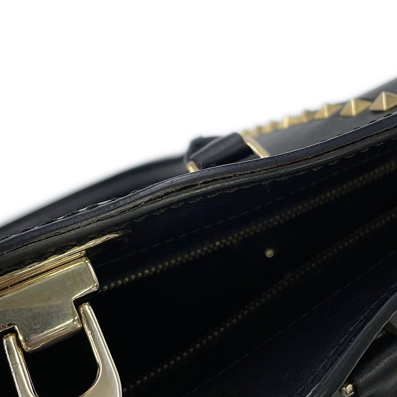 ヴァレンティノ・ガラヴァーニ ハンドバッグ ロックスタッズ レザー VALENTINO 2way 黒