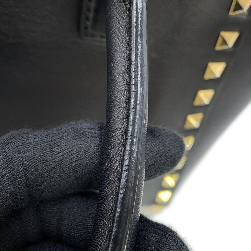 ヴァレンティノ・ガラヴァーニ ハンドバッグ ロックスタッズ レザー VALENTINO 2way 黒