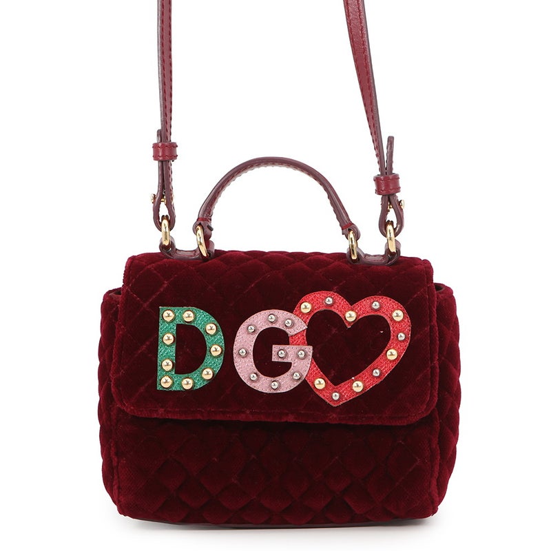 ドルチェ＆ガッバーナ ハンドバッグ ロゴ スタッズ ポーチ ベロア DOLCE&GABBANA 2way