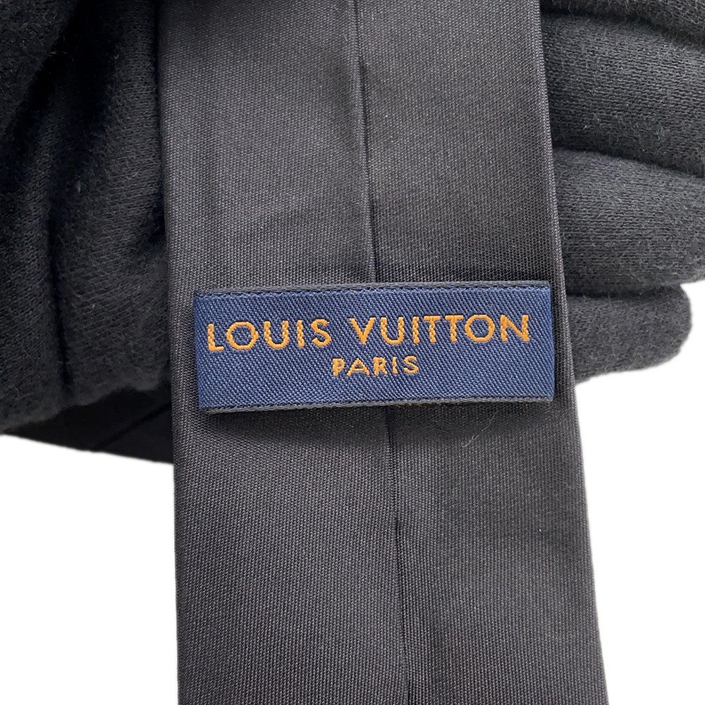 ルイヴィトン ネクタイ LV 刺繍 シルク M76630 LOUIS VUITTON メンズ 黒 ルイヴィトン ネクタイ LV 刺繍 シルク M76630 LOUIS VUITTON メンズ