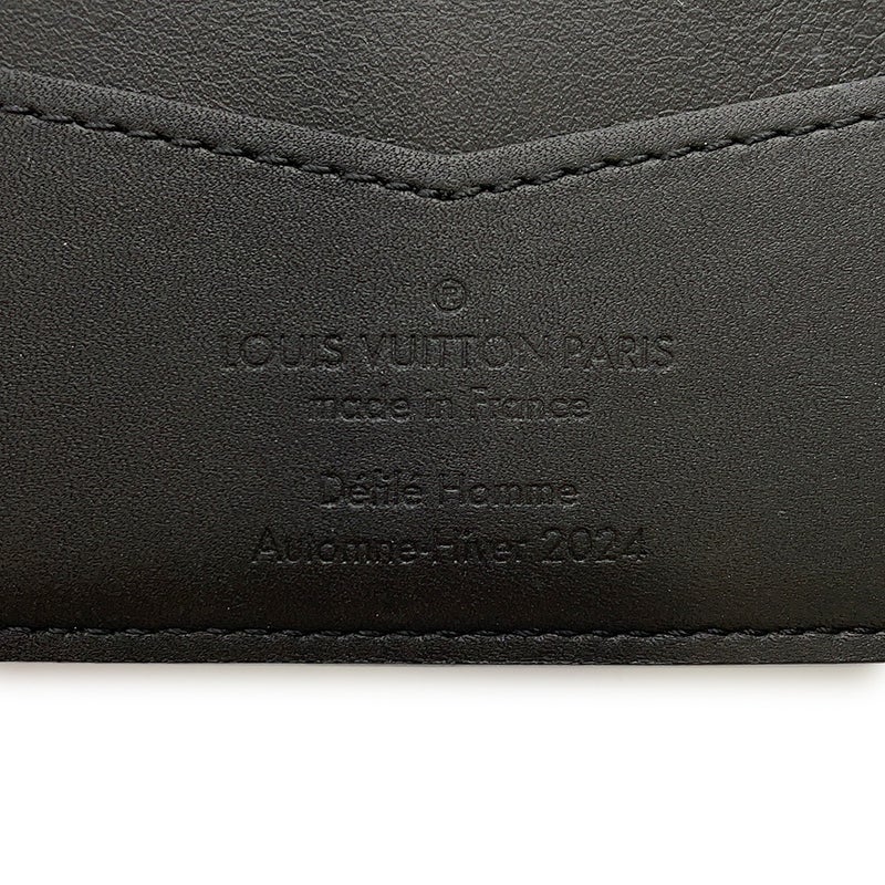 ルイヴィトン 二つ折り財布 ブラッシュド・モノグラム ポルトフォイユ・スレンダー M11708 ヴィトン 財布 メンズ 黒 ブラック
