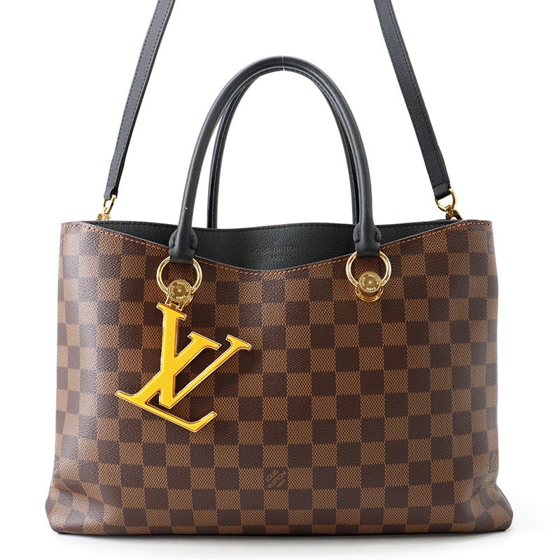 ルイヴィトン ハンドバッグ ダミエ・エベヌ LVリバーサイド N40050 LOUIS VUITTON ヴィトン 2wayショルダーバッグ チャーム付き