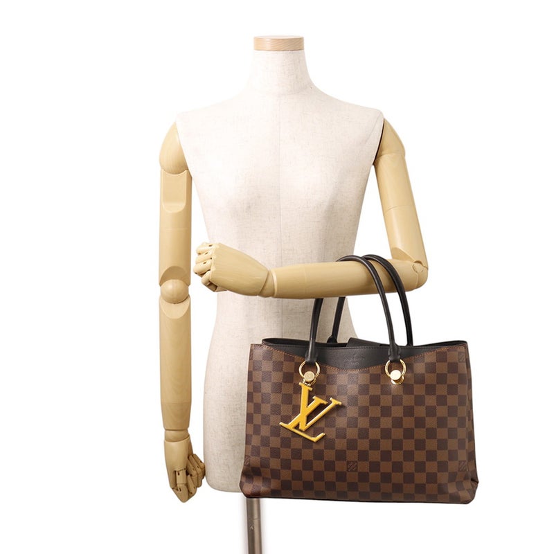 ルイヴィトン ハンドバッグ ダミエ・エベヌ LVリバーサイド N40050 LOUIS VUITTON ヴィトン 2wayショルダーバッグ チャーム付き