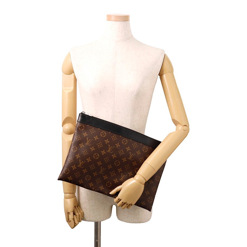 ルイヴィトン クラッチバッグ モノグラム・マカサー ポシェット・ディスカバリー M69411 LOUIS VUITTON ヴィトン ブラック 黒
