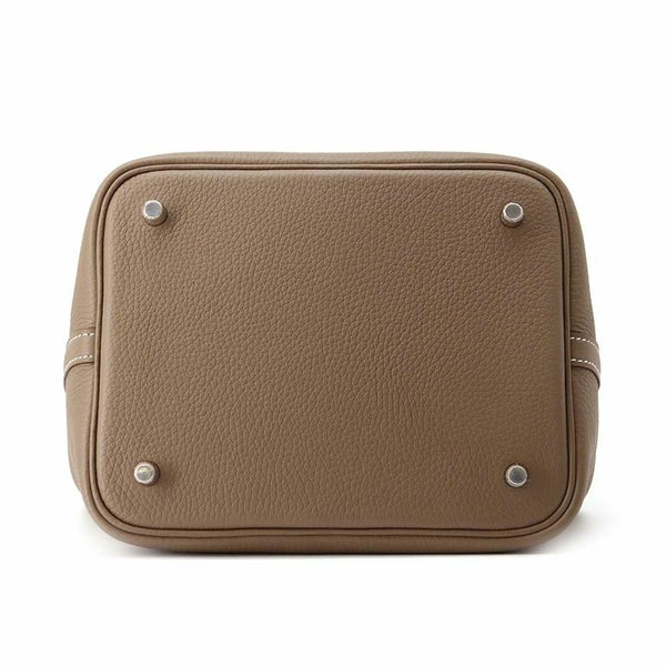 エルメス ハンドバッグ ピコタンロックMM エトゥープ/シルバー金具 トリヨンクレマンス K刻印