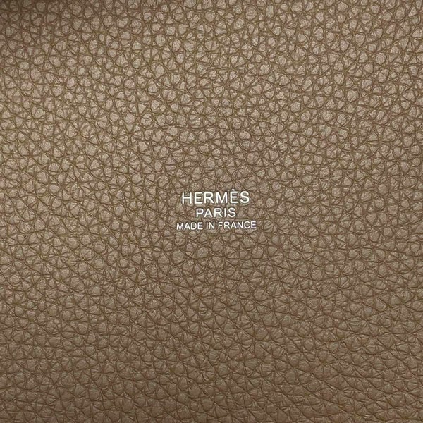 エルメス ハンドバッグ ピコタンロックMM エトゥープ/シルバー金具 トリヨンクレマンス K刻印