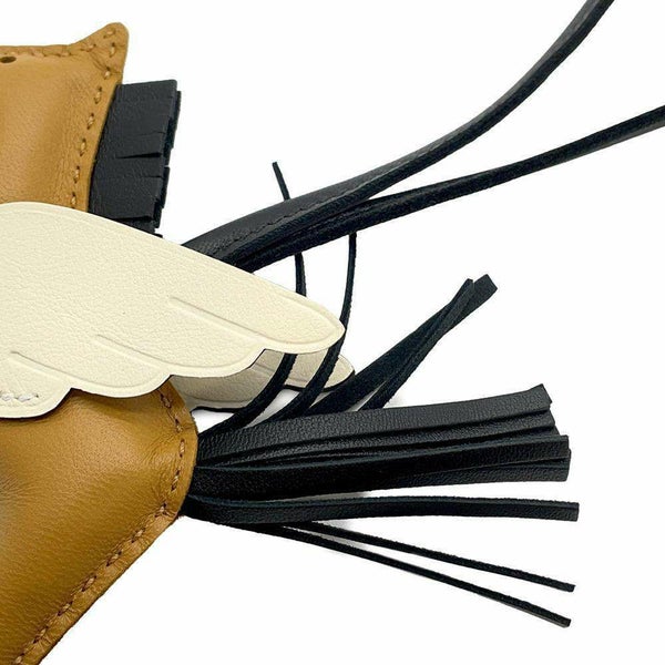 エルメス バッグチャーム ロデオPM ペガサス チャイ/クレ/ブラック ラムスキン W刻印 黒