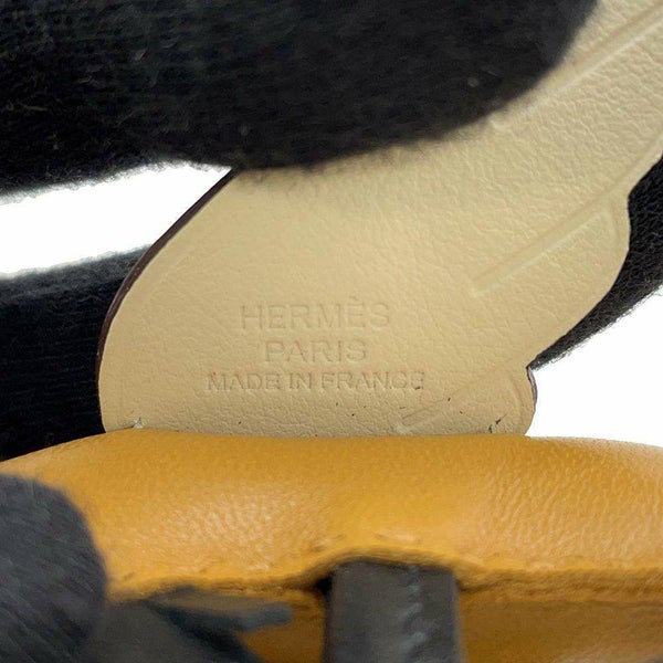 エルメス バッグチャーム ロデオPM ペガサス チャイ/クレ/ブラック ラムスキン W刻印 黒