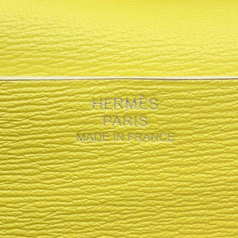 エルメス 長財布 ベアンスフレ ジョーヌシトロン/シルバー金具 オーストリッチ U刻印 HERMES 財布