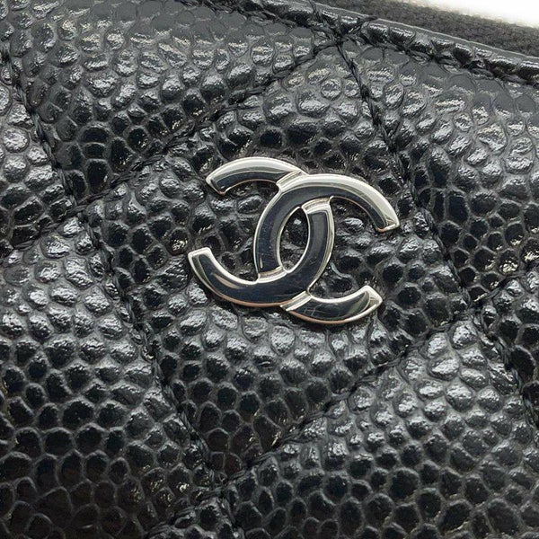 シャネル 長財布 クラシック ロング ジップ ウォレット マトラッセ ココマーク キャビアスキン AP0242 CHANEL 黒