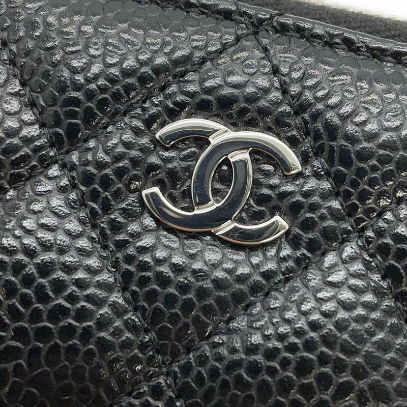 シャネル 長財布 クラシック ロング ジップ ウォレット マトラッセ ココマーク キャビアスキン AP0242 CHANEL 黒