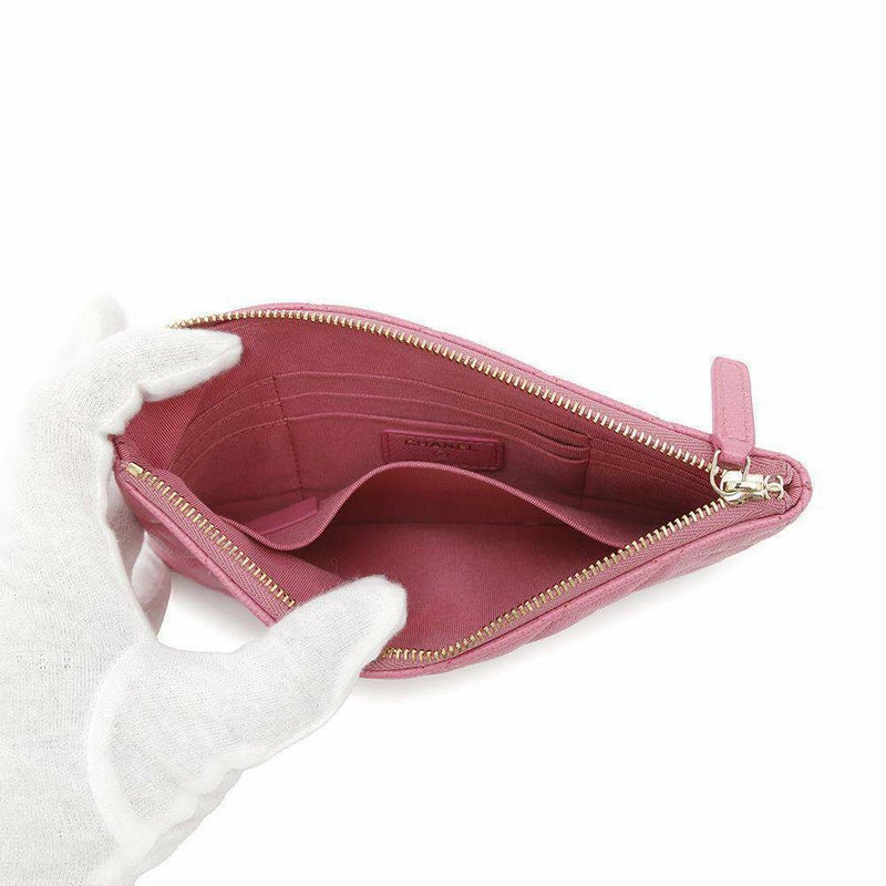 シャネル ポーチ マトラッセ ココマーク クラシック スモール ジップ キャビアスキン AP4101 CHANEL 小物入れ