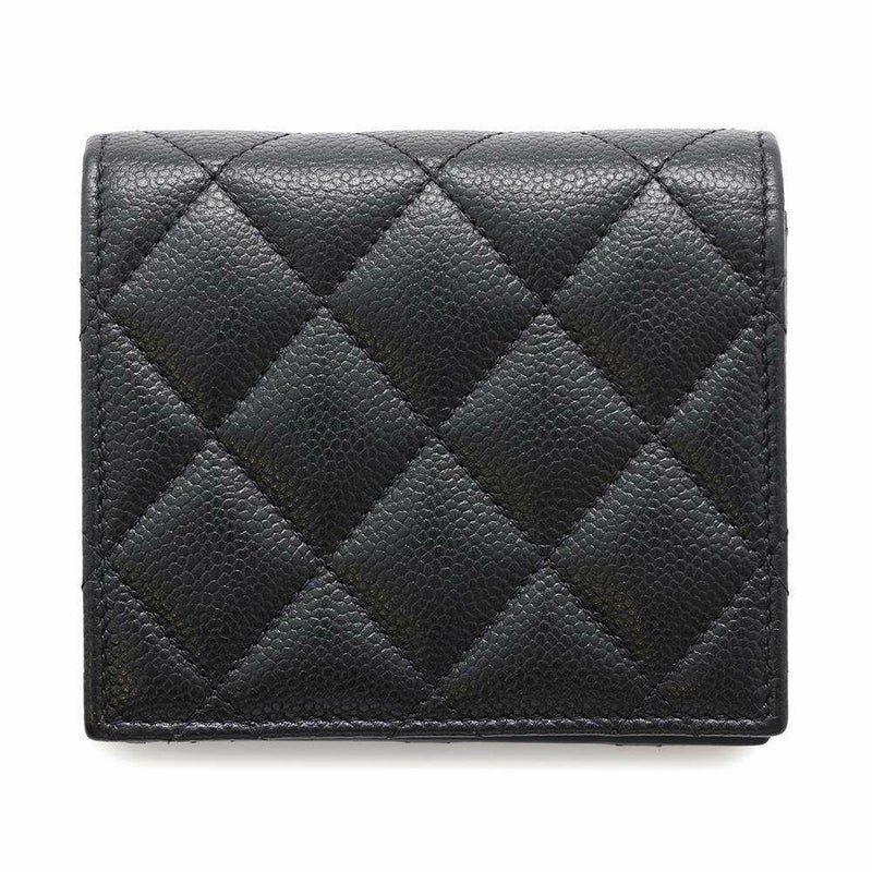 シャネル 二つ折り財布 マトラッセ ココマーク キャビアスキン AP3055 CHANEL 財布 黒
