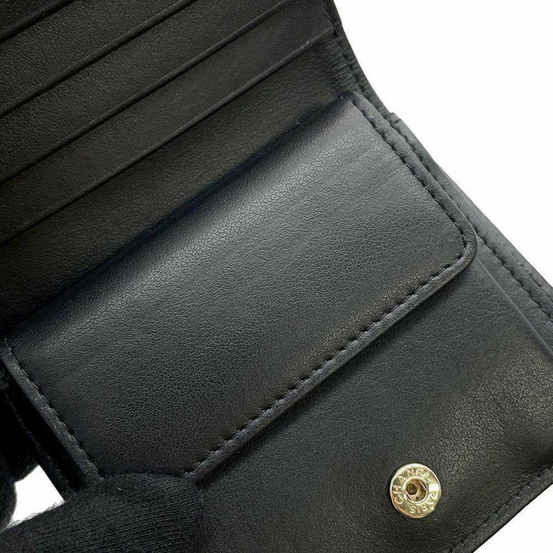 シャネル 二つ折り財布 マトラッセ ココマーク キャビアスキン AP3055 CHANEL 財布 黒