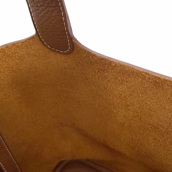 エルメス ハンドバッグ ピコタンロックMM ゴールド/ゴールド金具 トリヨンクレマンス W刻印