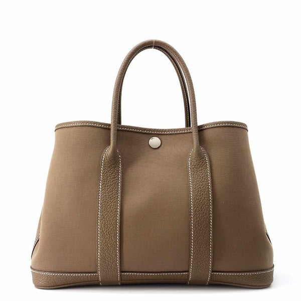 エルメス トートバッグ ガーデンパーティTPM エトゥープ/シルバー金具 トワルオフィシエ / ネゴンダ A刻印