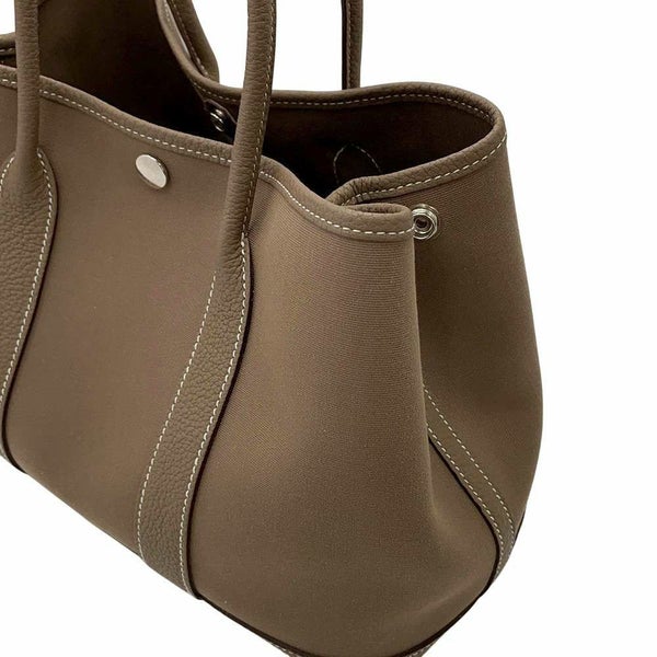 エルメス トートバッグ ガーデンパーティTPM エトゥープ/シルバー金具 トワルオフィシエ / ネゴンダ A刻印