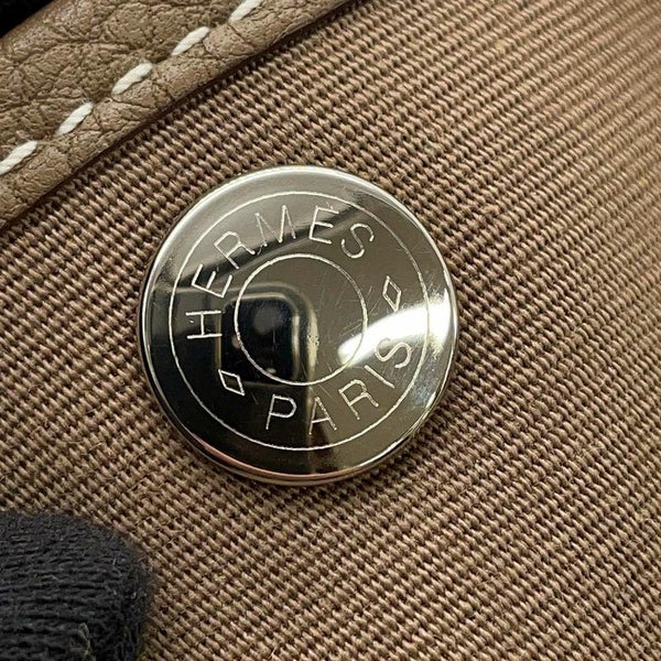 エルメス トートバッグ ガーデンパーティTPM エトゥープ/シルバー金具 トワルオフィシエ / ネゴンダ A刻印