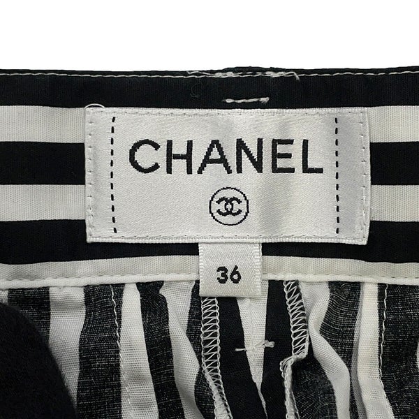 シャネル パンツ ココビーチ ストライプ ラインストーン コットン レディースサイズ36 P76233 CHANEL ボトムス