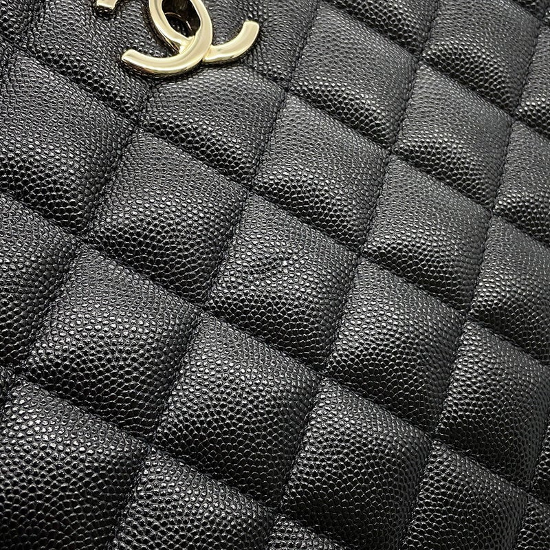 シャネル チェーントートバッグ マトラッセ ココマーク ラージ ショッピング キャビアスキン A91046 CHANEL 黒