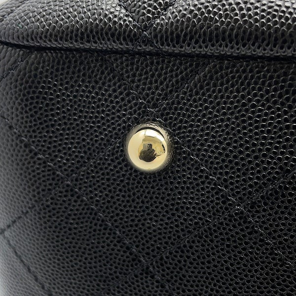 シャネル チェーントートバッグ マトラッセ ココマーク ラージ ショッピング キャビアスキン A91046 CHANEL 黒